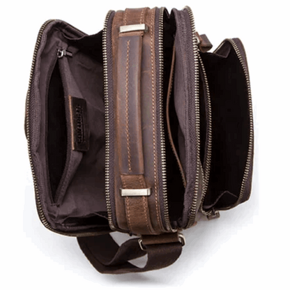 Vintage Crazy Horse Leather Men's Crossbody Messenger Shoulder Bag