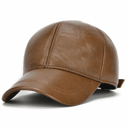 Men’s Genuine Cowhide Leather Adjustable Baseball Cap