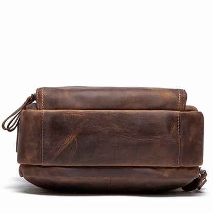 Vintage Crazy Horse Leather Men's Crossbody Messenger Shoulder Bag