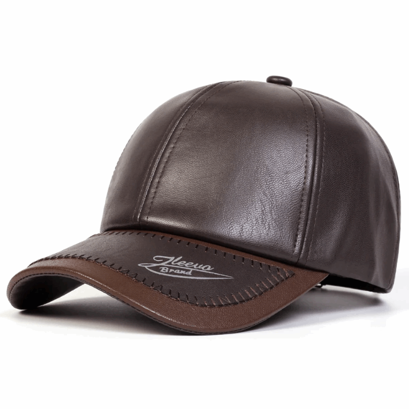Unisex Leather Brim Print Baseball Cap – Adjustable Outdoor Hat