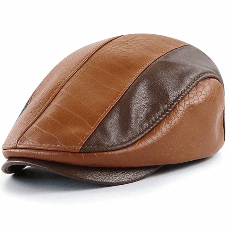 Classic Unisex Ivy Hat Leather Newsboy Cap