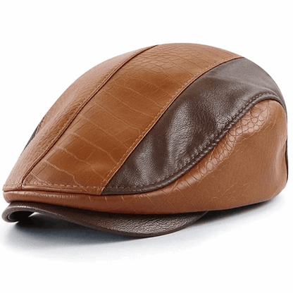 Classic Unisex Ivy Hat Leather Newsboy Cap