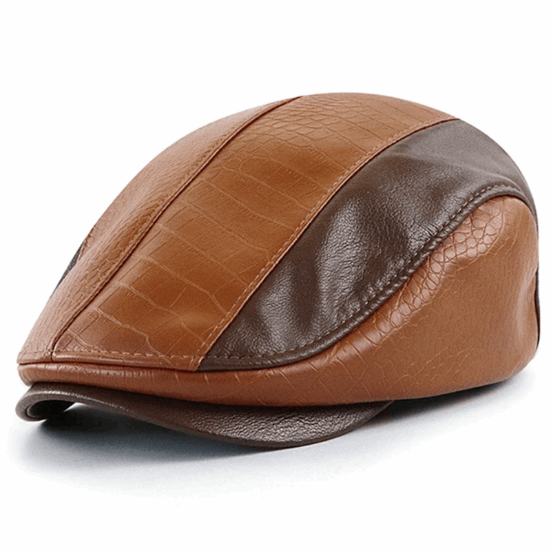 Classic Unisex Ivy Hat Leather Newsboy Cap