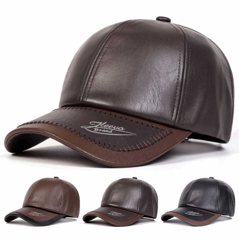 Unisex Leather Brim Print Baseball Cap – Adjustable Outdoor Hat