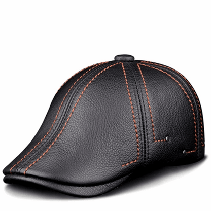 Premium Cowhide Men’s Real Leather Beret Hat