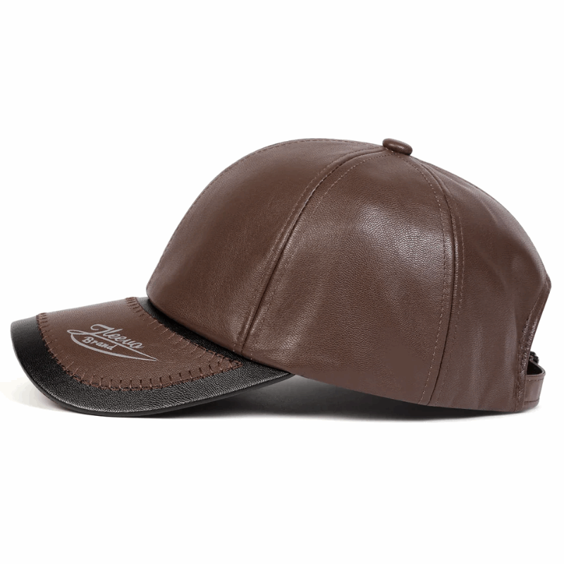 Unisex Leather Brim Print Baseball Cap – Adjustable Outdoor Hat