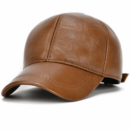 Men’s Genuine Cowhide Leather Adjustable Baseball Cap