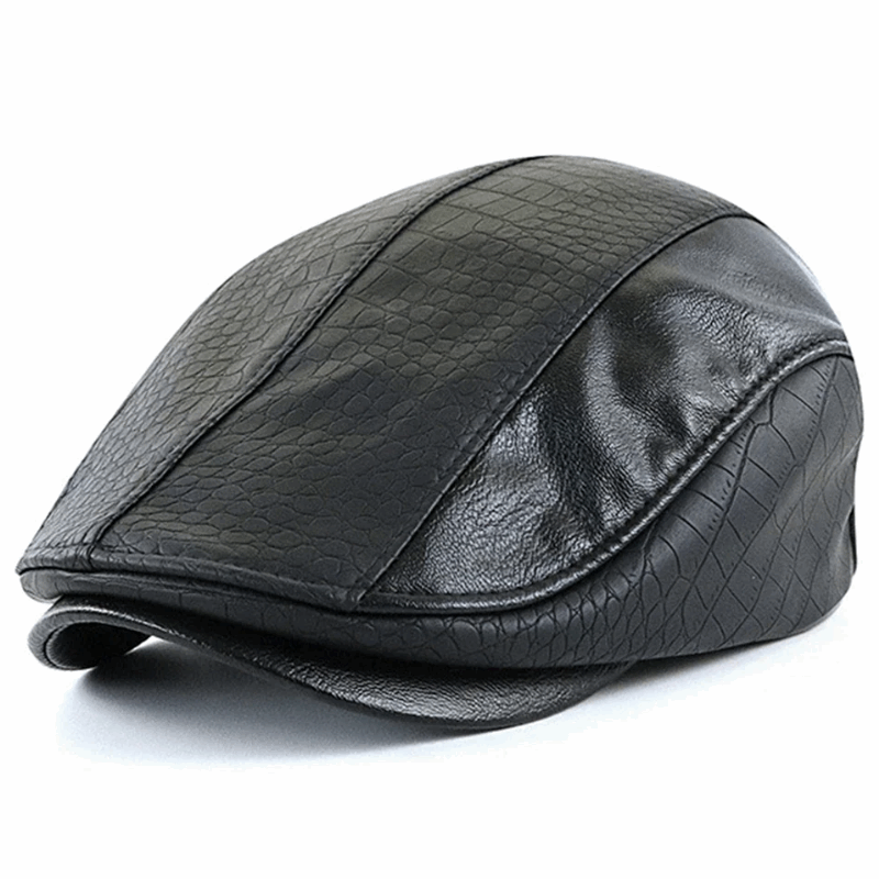 Classic Unisex Ivy Hat Leather Newsboy Cap