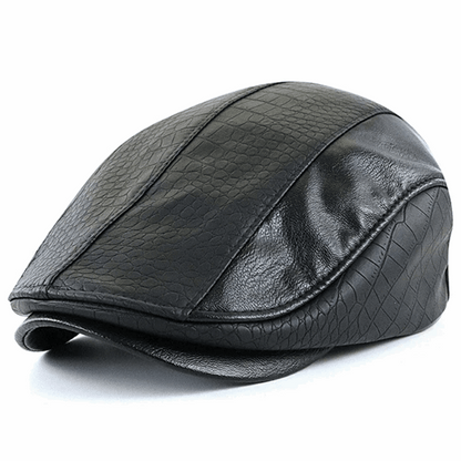 Classic Unisex Ivy Hat Leather Newsboy Cap