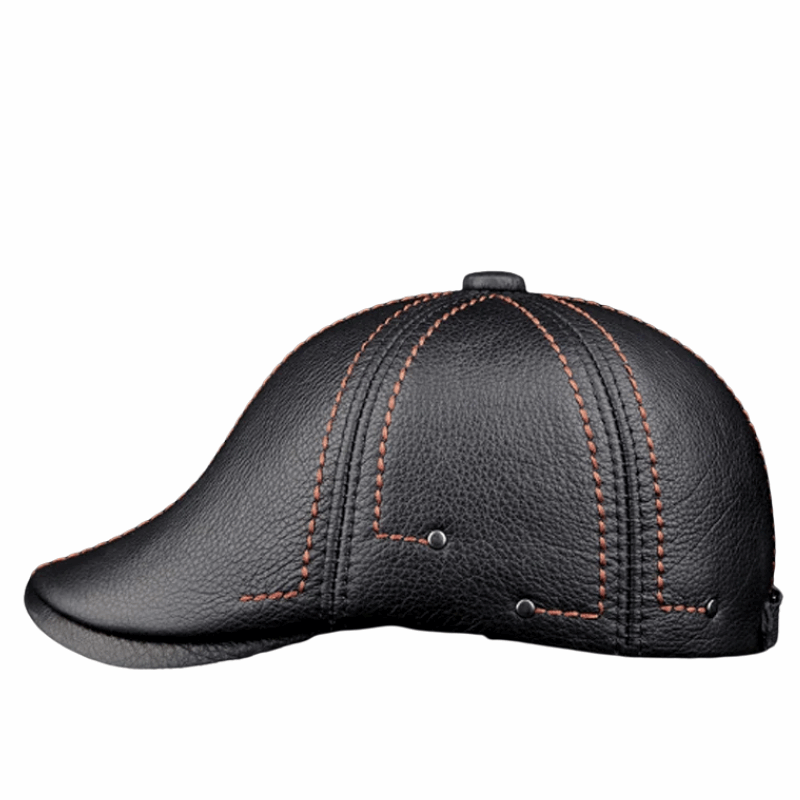 Premium Cowhide Men’s Real Leather Beret Hat