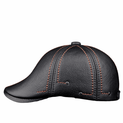 Premium Cowhide Men’s Real Leather Beret Hat