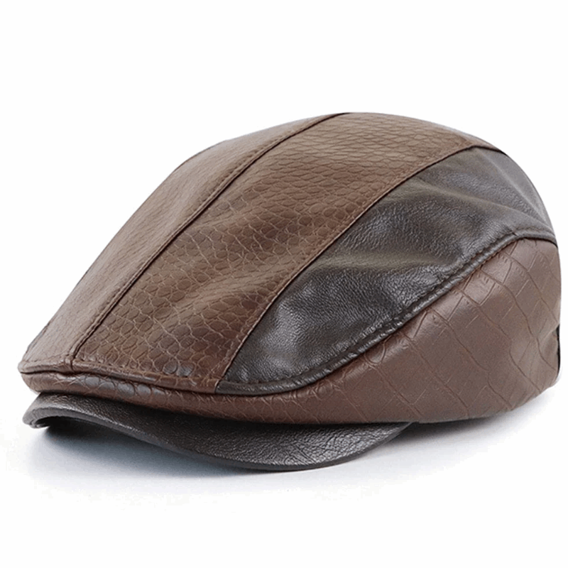 Classic Unisex Ivy Hat Leather Newsboy Cap