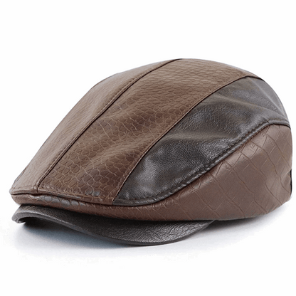 Classic Unisex Ivy Hat Leather Newsboy Cap