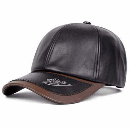 Unisex Leather Brim Print Baseball Cap – Adjustable Outdoor Hat