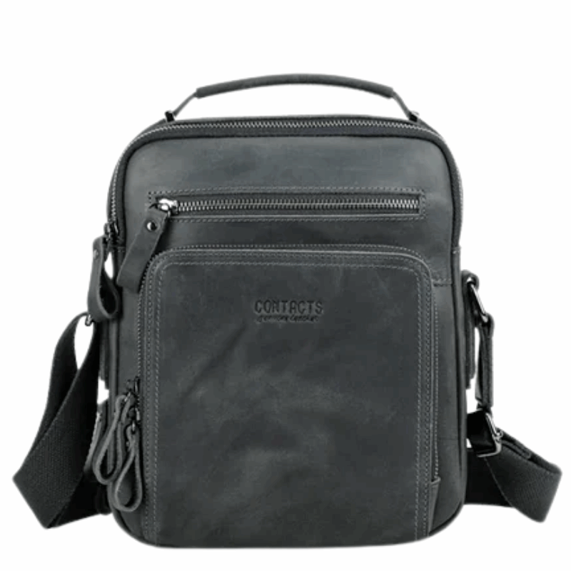 Vintage Crazy Horse Leather Men's Crossbody Messenger Shoulder Bag