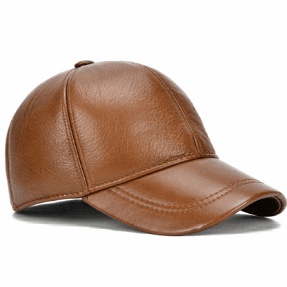 Men’s Genuine Cowhide Leather Adjustable Baseball Cap