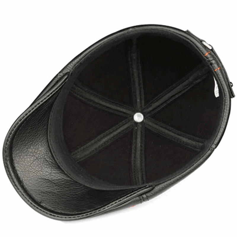Premium Cowhide Men’s Real Leather Beret Hat