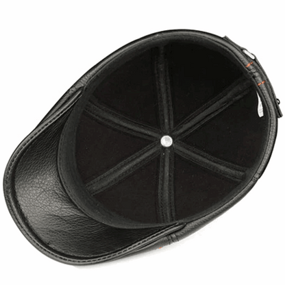 Premium Cowhide Men’s Real Leather Beret Hat