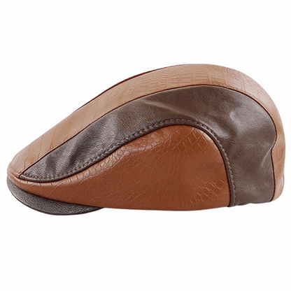 Classic Unisex Ivy Hat Leather Newsboy Cap