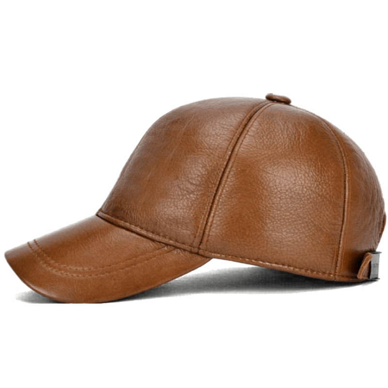 Men’s Genuine Cowhide Leather Adjustable Baseball Cap