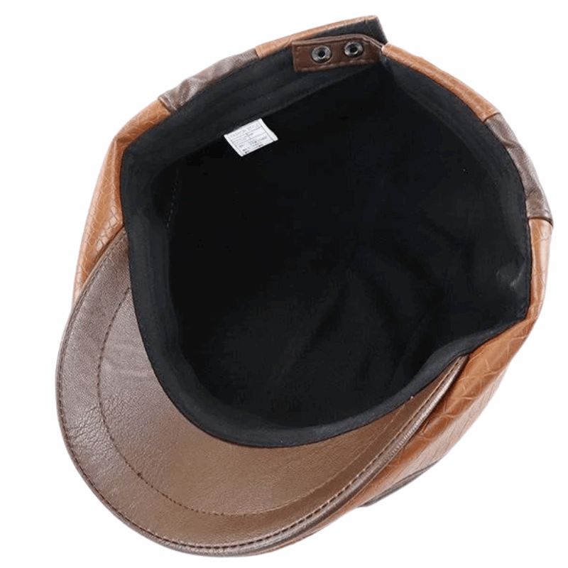 Classic Unisex Ivy Hat Leather Newsboy Cap