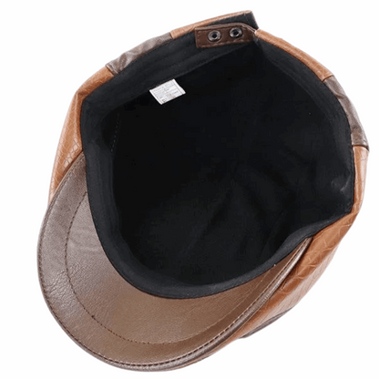 Classic Unisex Ivy Hat Leather Newsboy Cap