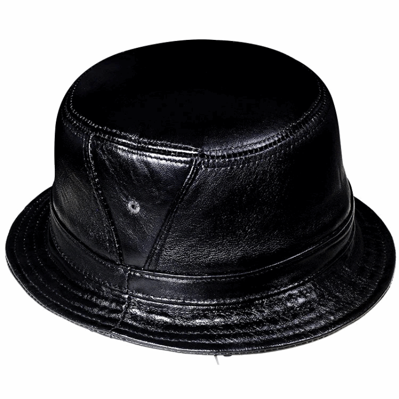 Classic Genuine Leather Bucket Hat