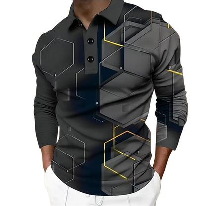 Men’s Polo Spring and Autumn Plus Size Plaid Casual Lapel Shirt