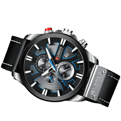 CURREN Men's Waterproof Military Quartz Watch with Date Display