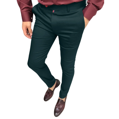 Men's High Waist Slim Fit Casual Business Pants