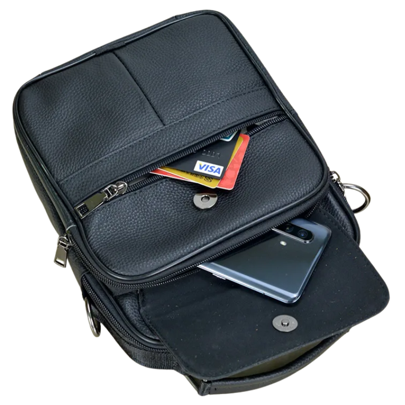 Men's Genuine Cowhide Leather Medium Messenger Bag for  Business Tote