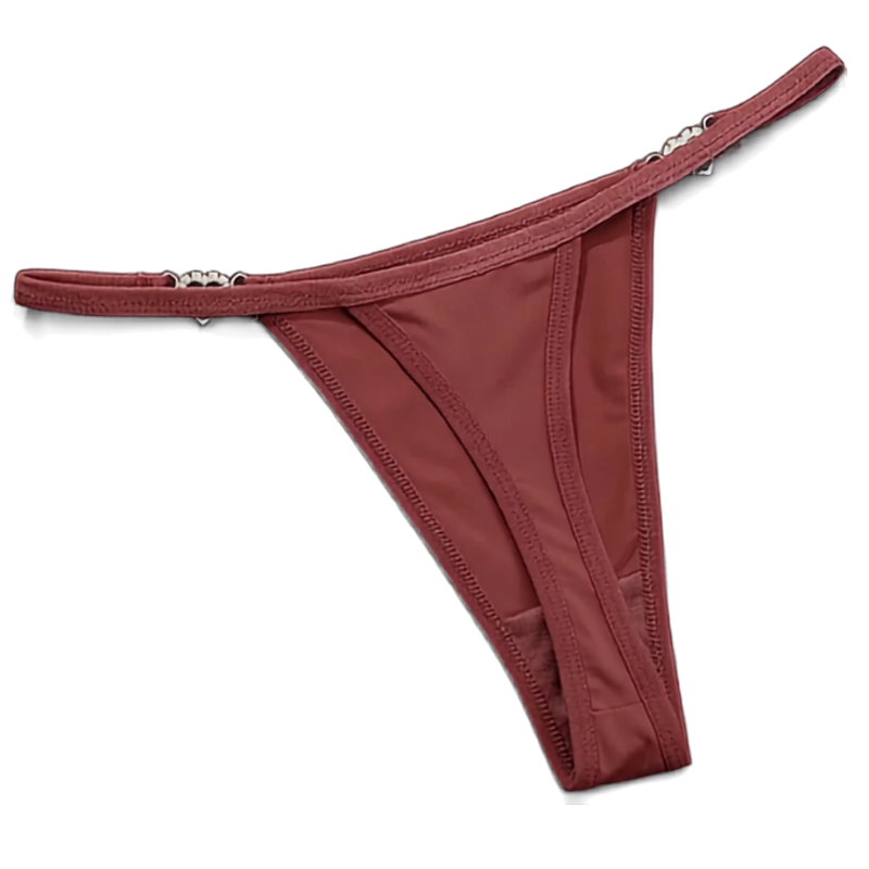 Sexy Women’s Stretch Thong with Heart Rhinestone