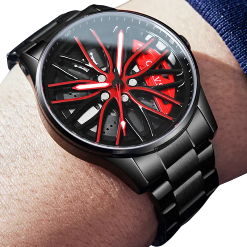 Waterproof Sport Rim Quartz OLEVS Luxury Wheel Watch for Men