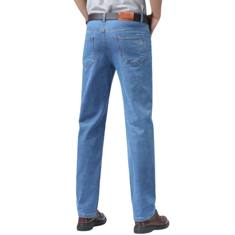Comfort Fit Business Jeans Men’s Stretch Straight-Leg Denim