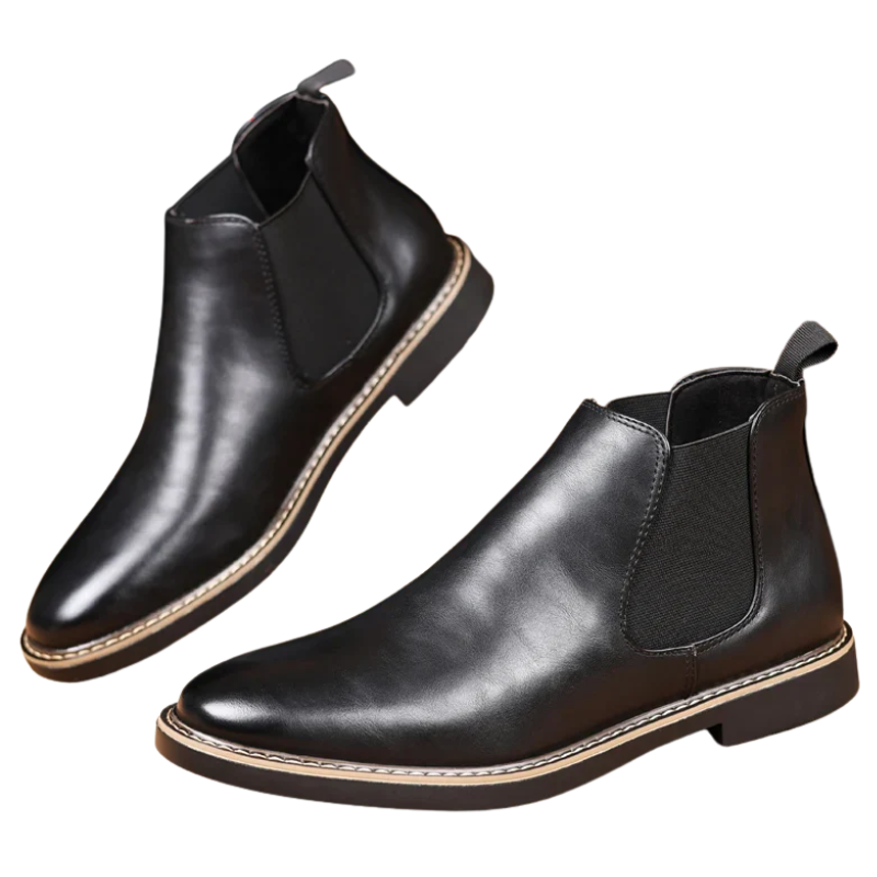Retro Chelsea PU Leather Ankle Boots for Men