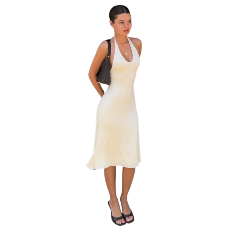 Solid-color dress