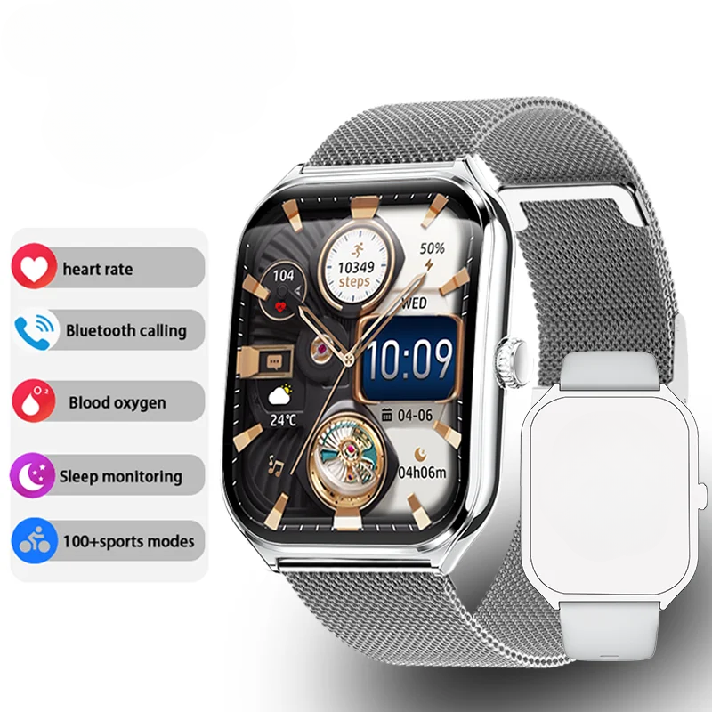 1.96" AMOLED Smartwatch Ultra-Thin with HD Display & Calls