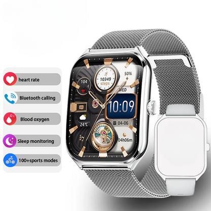 1.96" AMOLED Smartwatch Ultra-Thin with HD Display & Calls