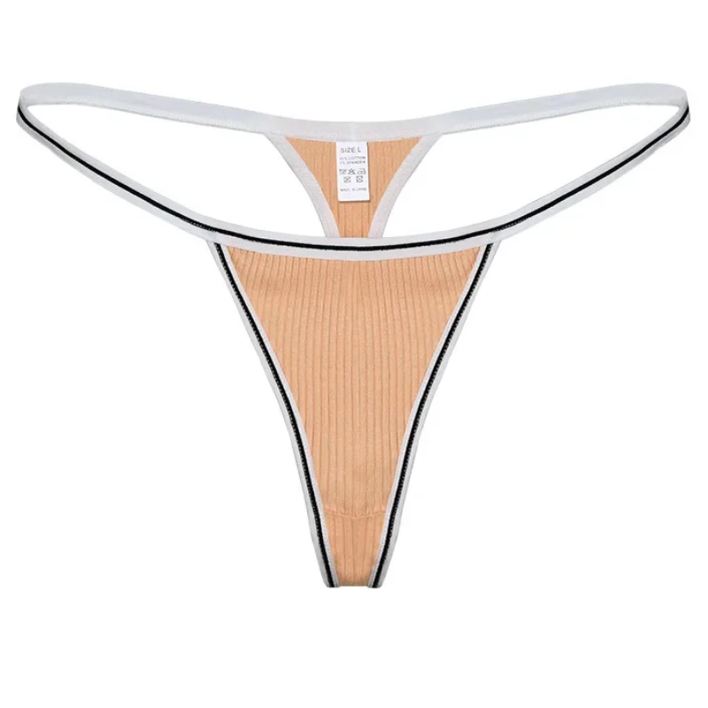 Women’s Cotton Thong Panties Low Waist Seamless Sports T-Pants