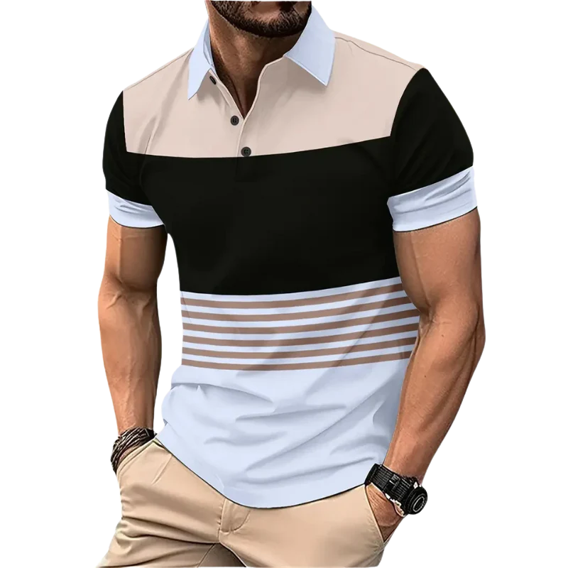 Breathable Solid Color Short Sleeve Men’s Summer Casual Polo Shirt