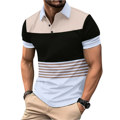 Breathable Solid Color Short Sleeve Men’s Summer Casual Polo Shirt
