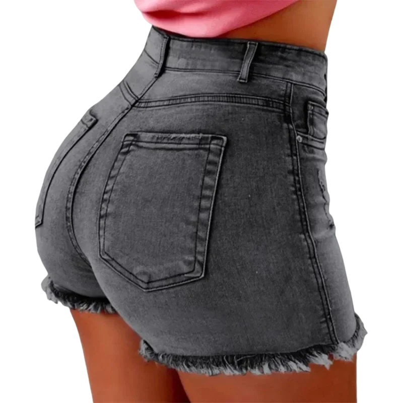Stretch Distressed Hot High Waist Women's Denim Shorts