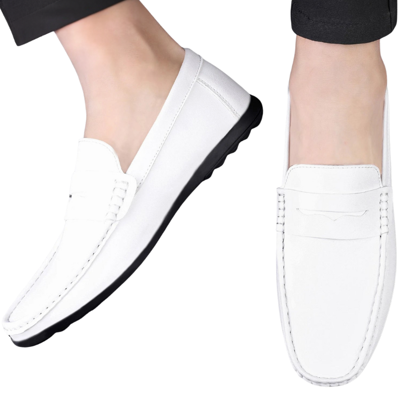 Trendy Casual Flat Men’s Summer Leather Driving Loafers