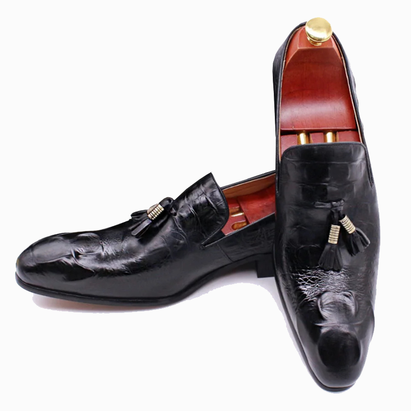 Formal Handmade Italian Crocodile Print Leather Shoes