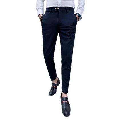 Korean Streetwear Style Men's Slim Fit Ankle Pants for Spring & Fall