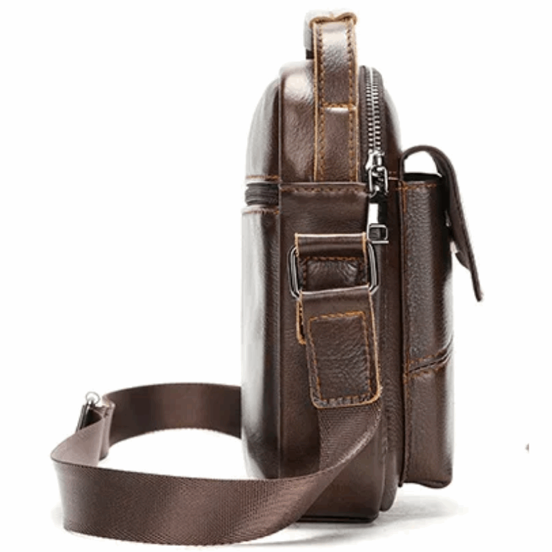 Large Capacity Crossbody Men's Casual Cow Leather Shoulder Bag