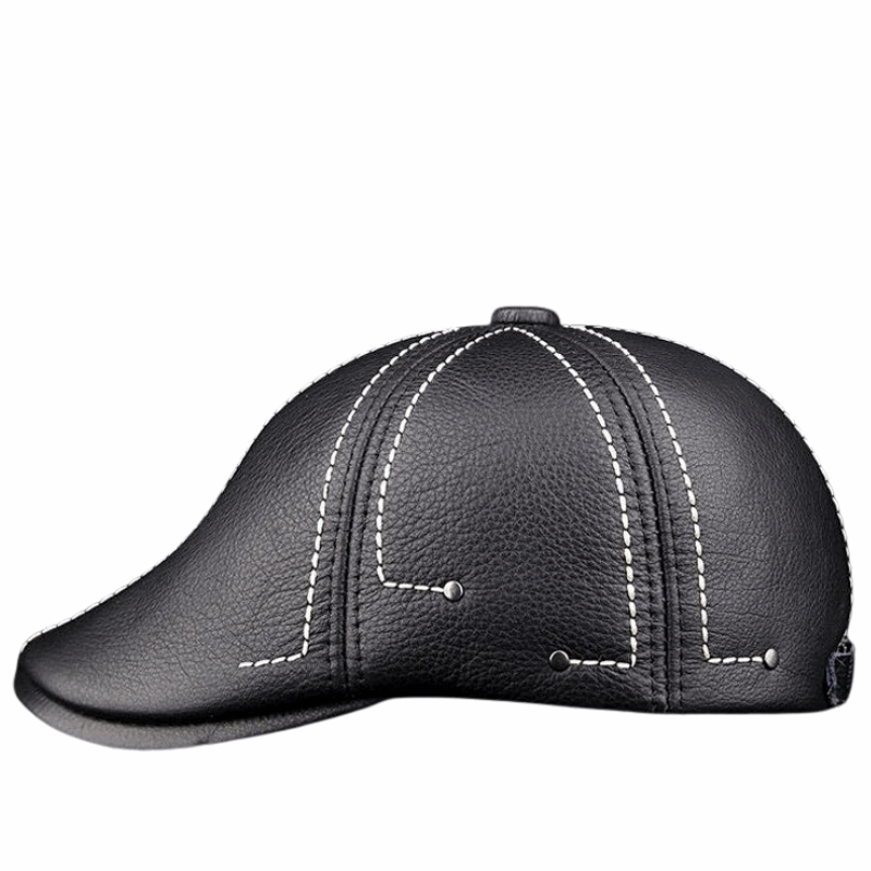 Premium Cowhide Men’s Real Leather Beret Hat