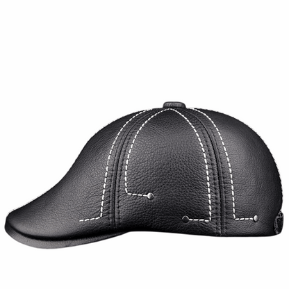 Premium Cowhide Men’s Real Leather Beret Hat