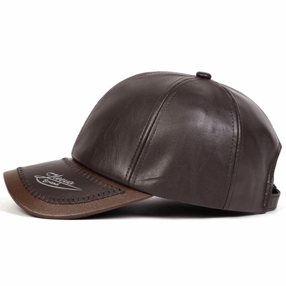 Unisex Leather Brim Print Baseball Cap – Adjustable Outdoor Hat