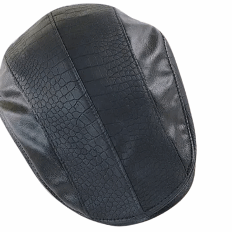 Classic Unisex Ivy Hat Leather Newsboy Cap